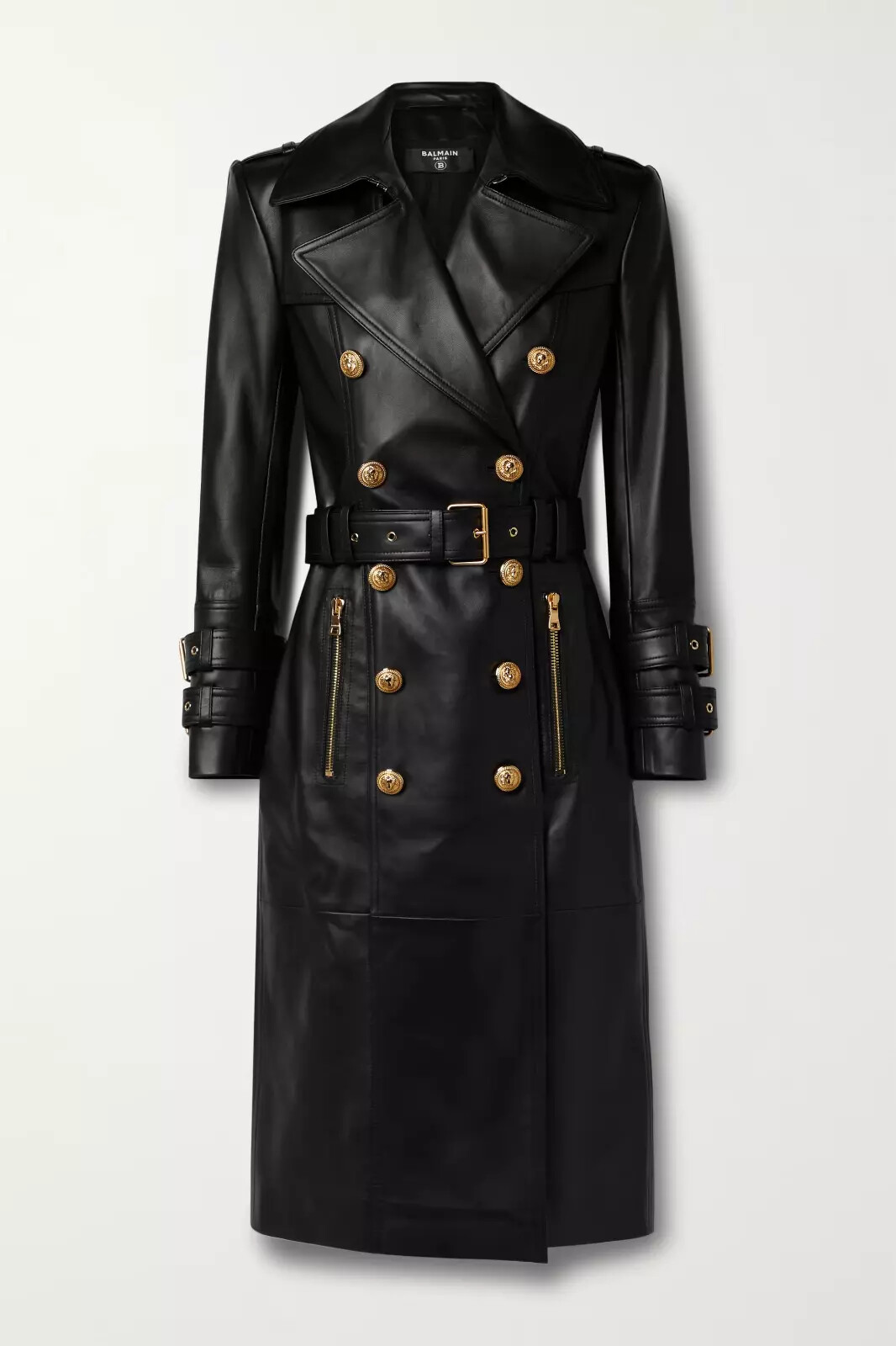 Stylish Black Handmade Trench Coat Formal Overcoat Genuine Lambskin Soft Leather