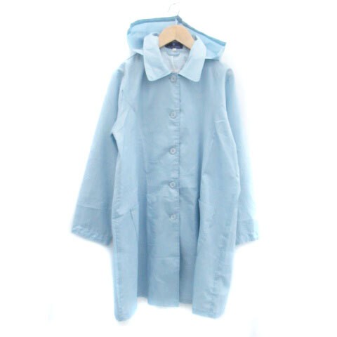 Kurihara Harumi Women's Light Blue Spring Long Coat Size 11/L Stylish Vintage