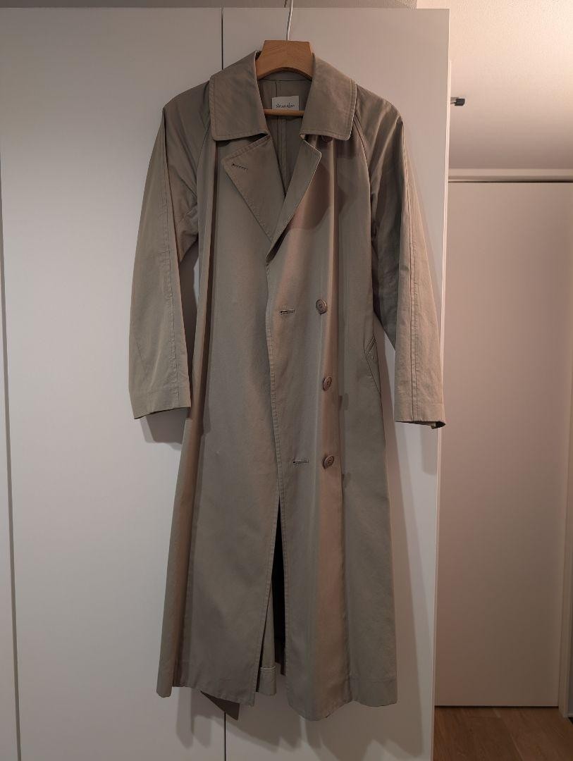 StevenAlan Beige Cotton Trench Coat S Long Stylish Used