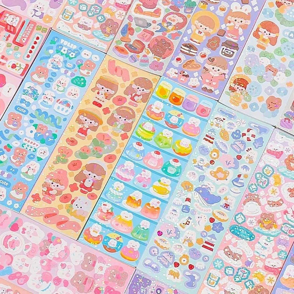 20 Pc Cute Holographic Kawaii Stickers Cartoon Decorative Decals  - US Seller