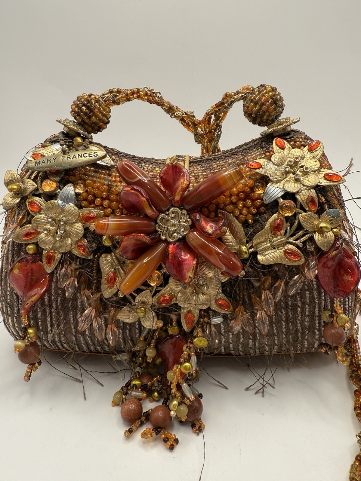 Mary Frances Beaded Floral Purse Handbag w/ Jewels| Rare Design w/ dust bag
