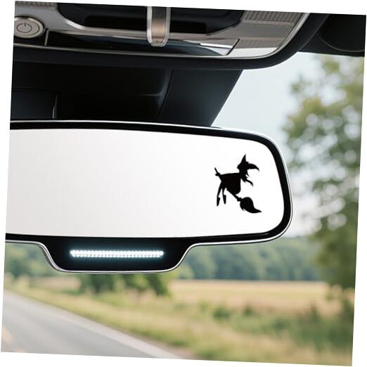 Cute Rearview Mirror Decal, 3PCS Vanity Mirror Sticker, Waterproof Car Witch