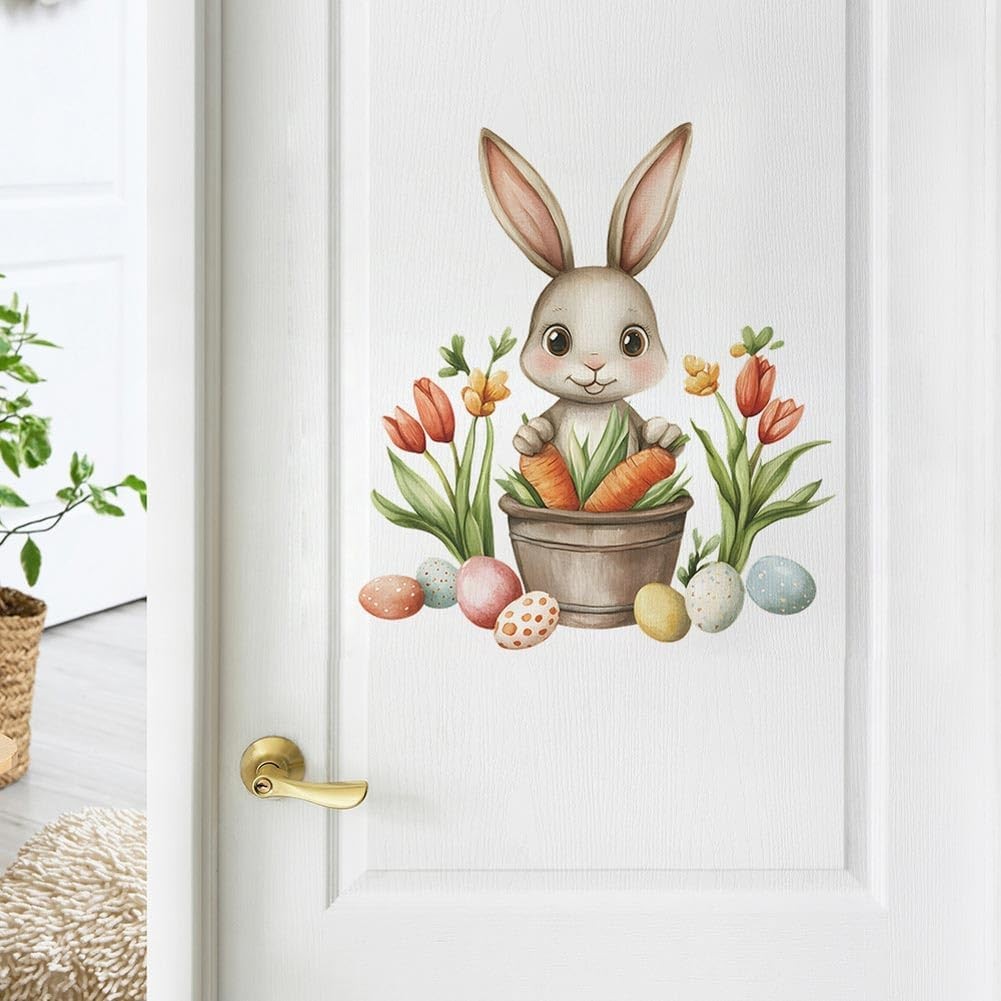 Cute Bunny Wall Decals Peel and Stick Decor for Nursery Living Room #118 