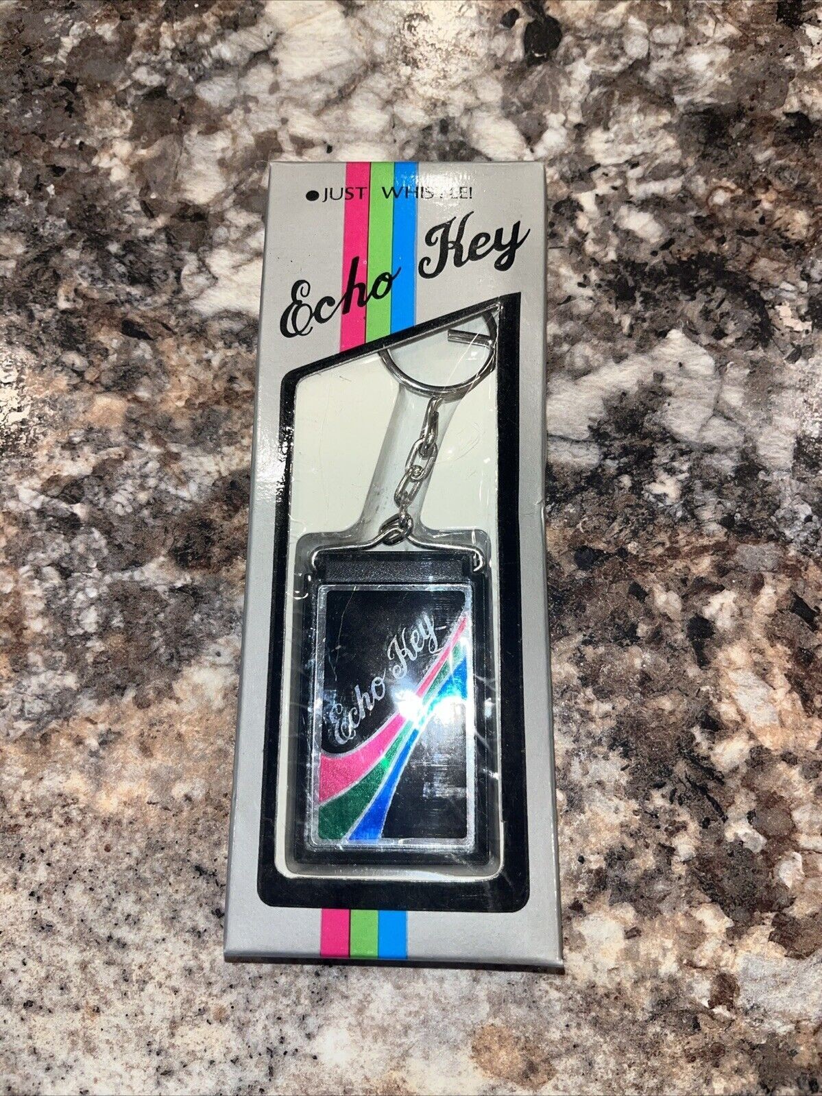 NEW Vintage Echo Chain 80's Whistle Key Finder No. 5902 Keychain Gadget Toy Cool