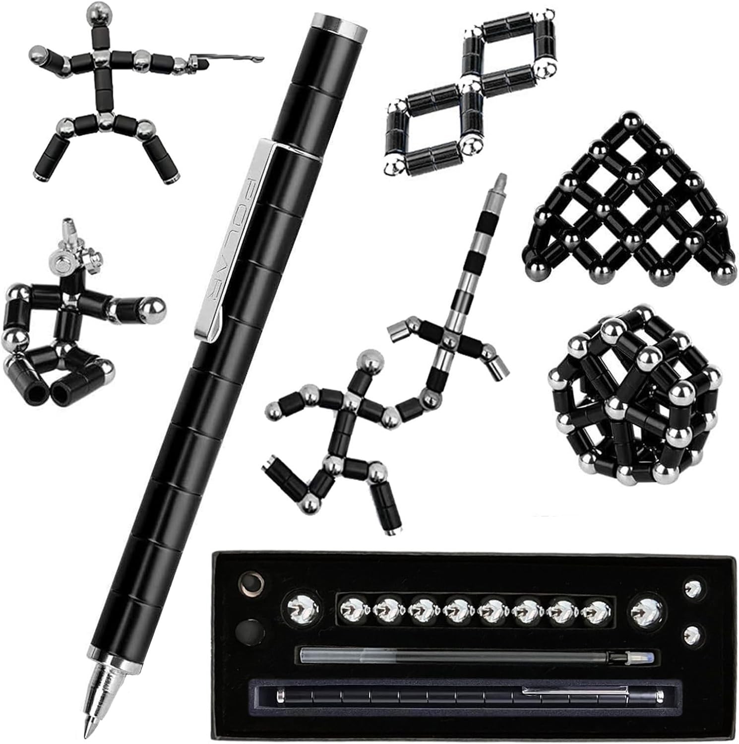 Black Fidget Pen, Magnetic Pen Fidget Cool Gadgets, Decompression Magnet Pens Ad