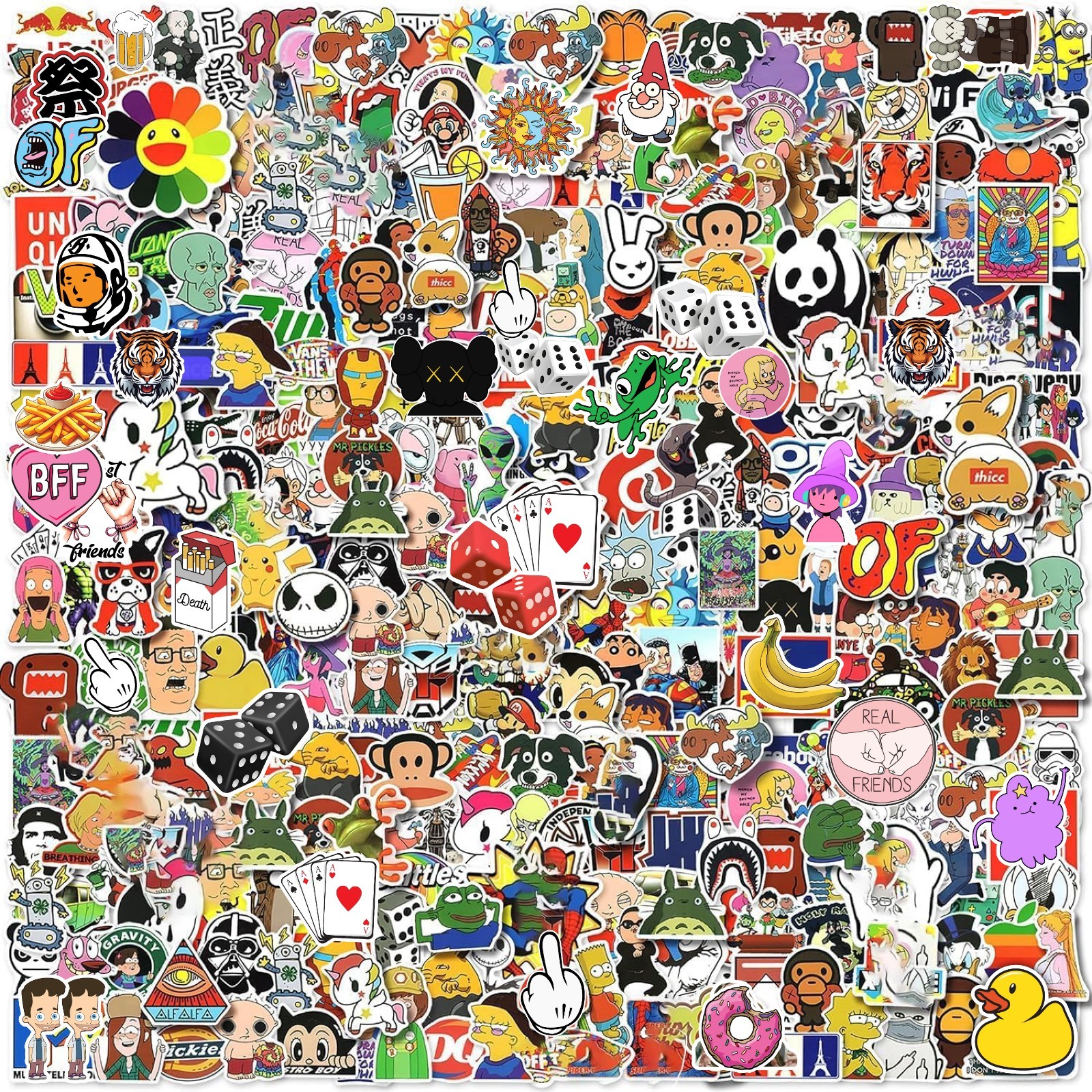 302 Pack Cute Brand Stickers For Laptop, Water Bottle, Waterproof Vinyl for Fun