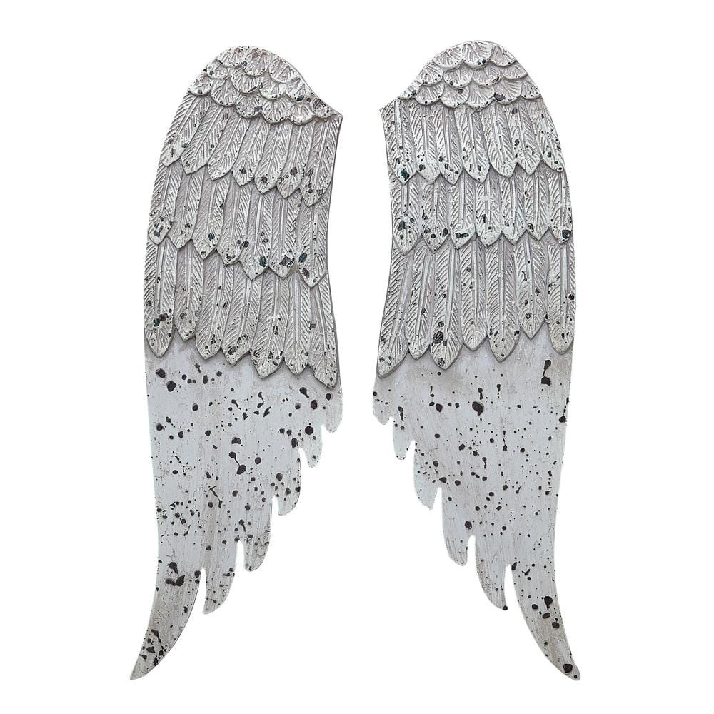 20 in.H x6.25 in.W Distressed Angel Wings Wall Art (Set of 2)