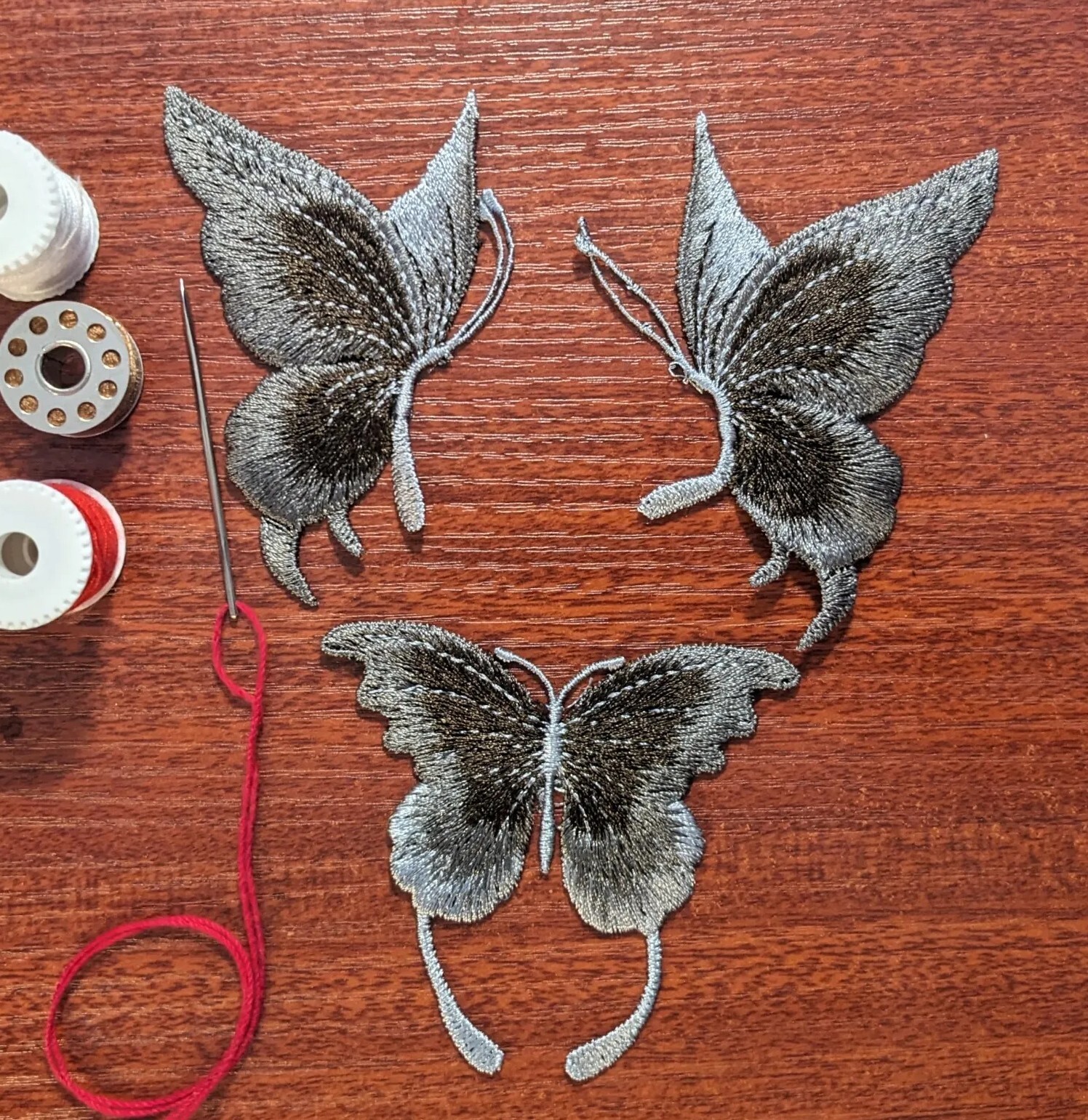 Butterfly Patch Black Cute Decor Insects Animals Embroidered Sew On 3 Piece Set