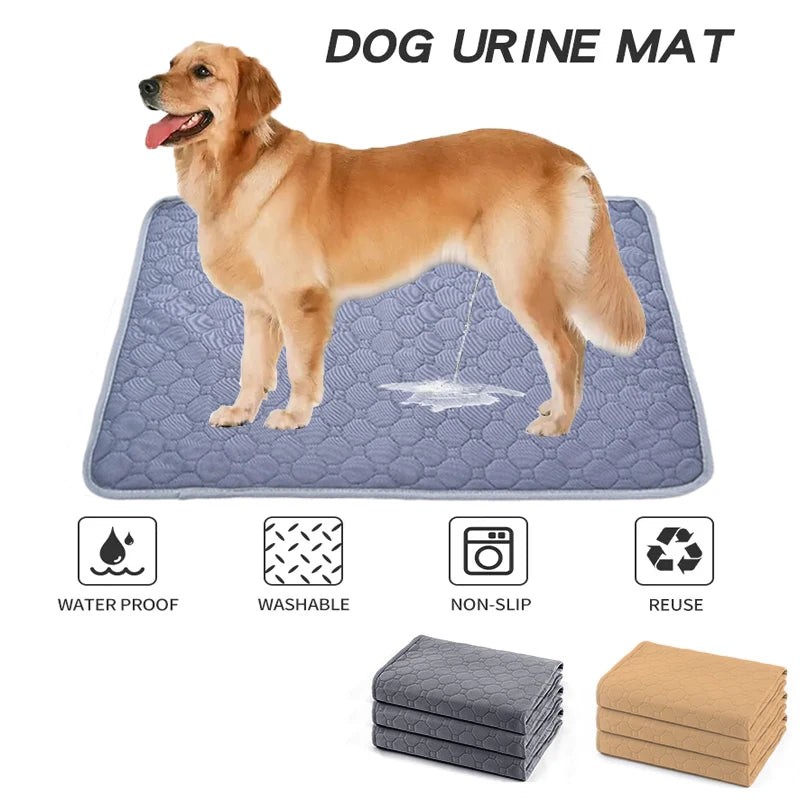Gray Pet Pee Pad, Reusable Dog & Cat Mat, Absorbent Sofa/Car Seat Protector