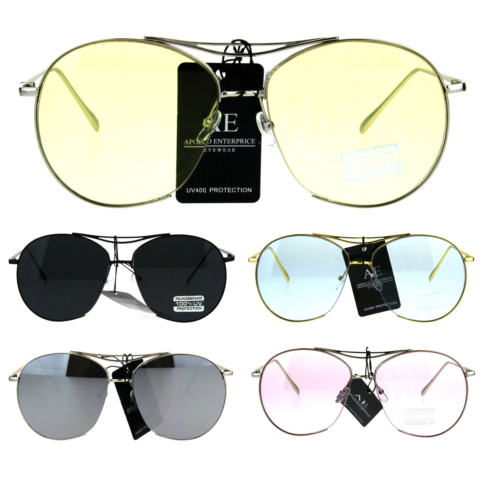Trendy Fashion Cropped Expose Lens Metal Rim Sunglasses