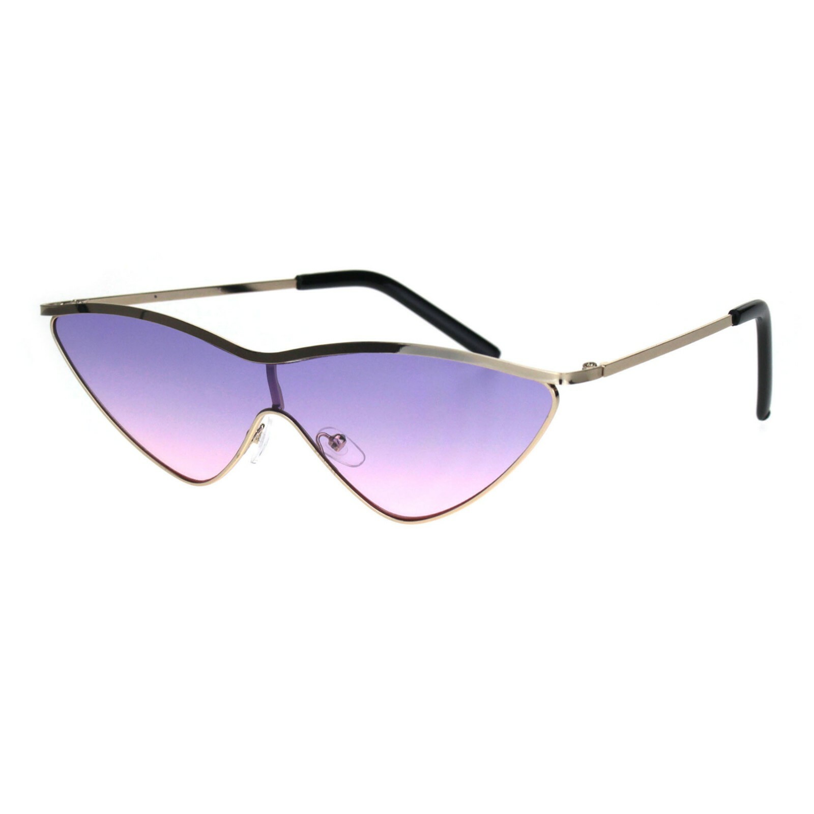 Wide Cateye Metal Frame Sunglasses Womens Trendy Fashion Shades UV400