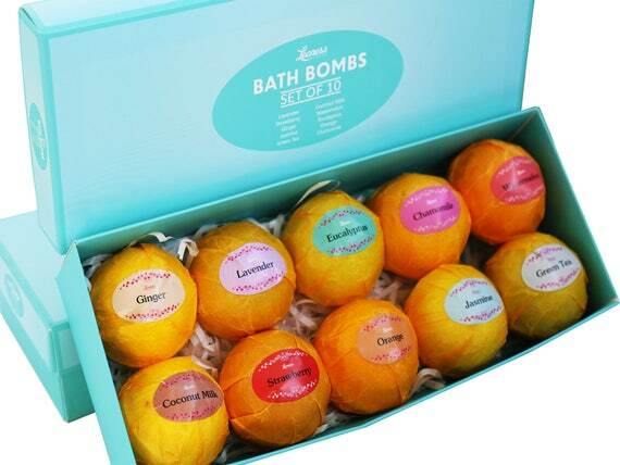 Bath Bombs Gift Set – Ten (10) Unique Scents in One Box, Relaxation in a Box