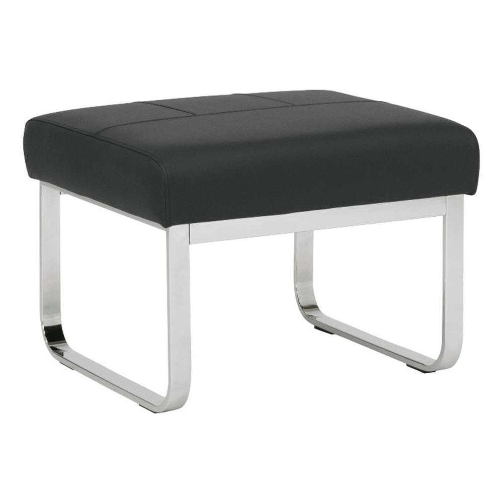 Studio Designs Home Allure Blended Leather Ottoman in Black