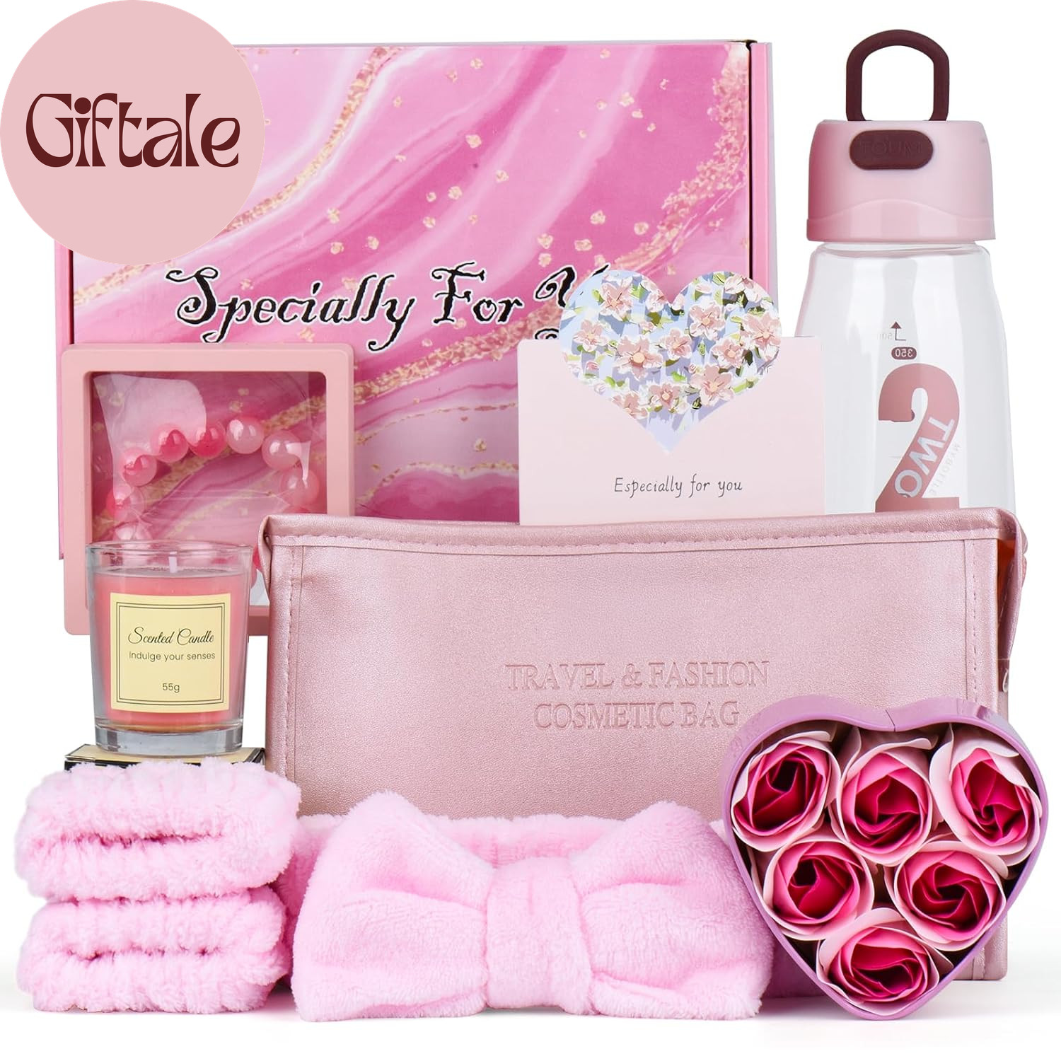 Gift Set for Women,Pink Gift Box Basket,Unique Gifts for Women Her ,Sisters,Daug