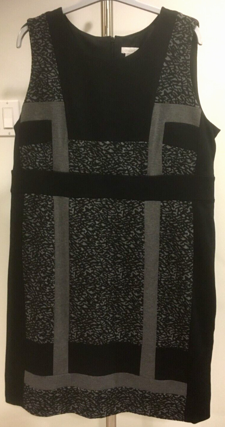 CHICO'S Women 3 Sleeveless Dress Business Career Lined Zip Color Block