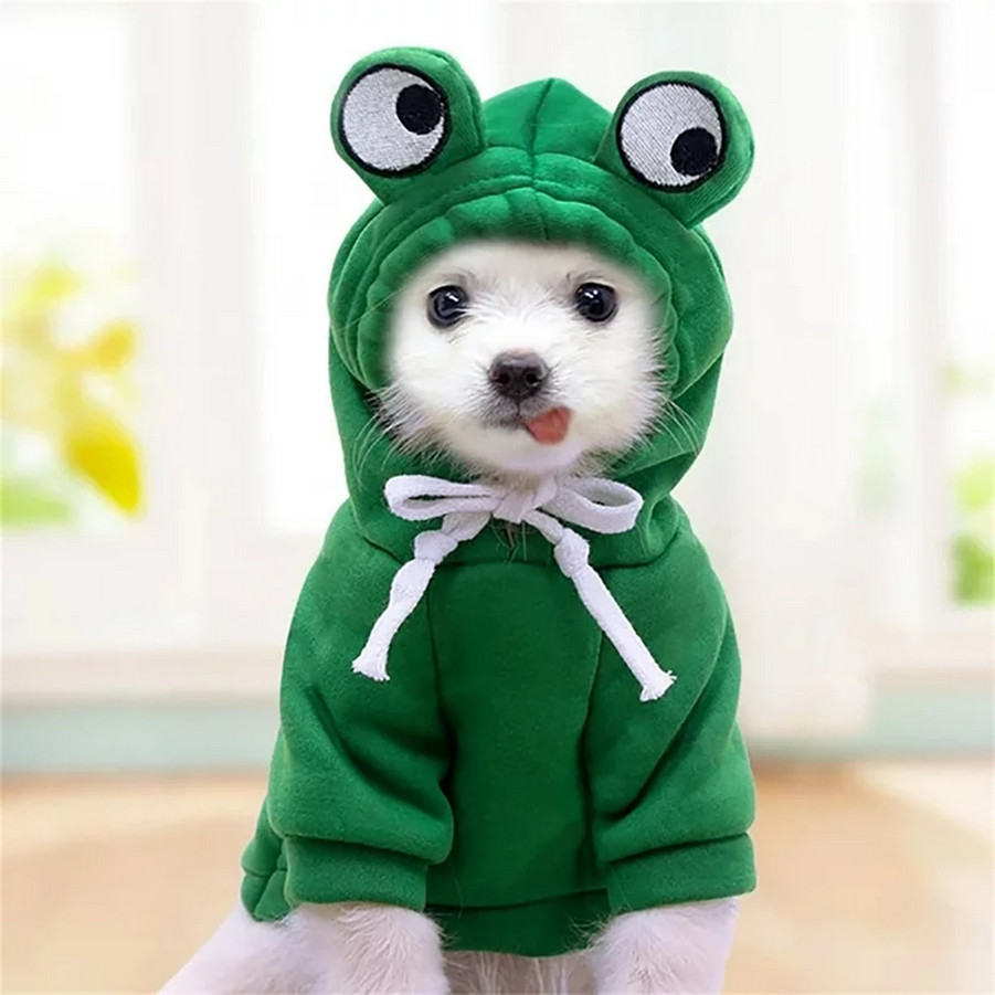Frog Hoodie Pet Costume Dog Or Cat Halloween Cosplay Hooded Sweatshirt