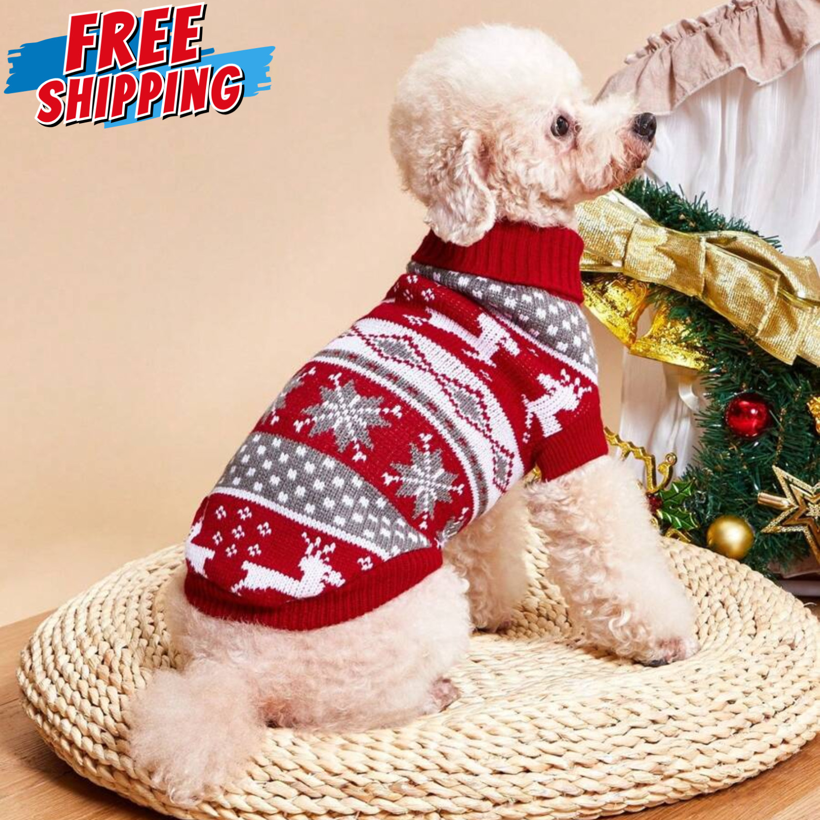 Xmas Dog Jumper Christmas Reindeer Sweater Pet Dogs And Cats Christmas Costumes