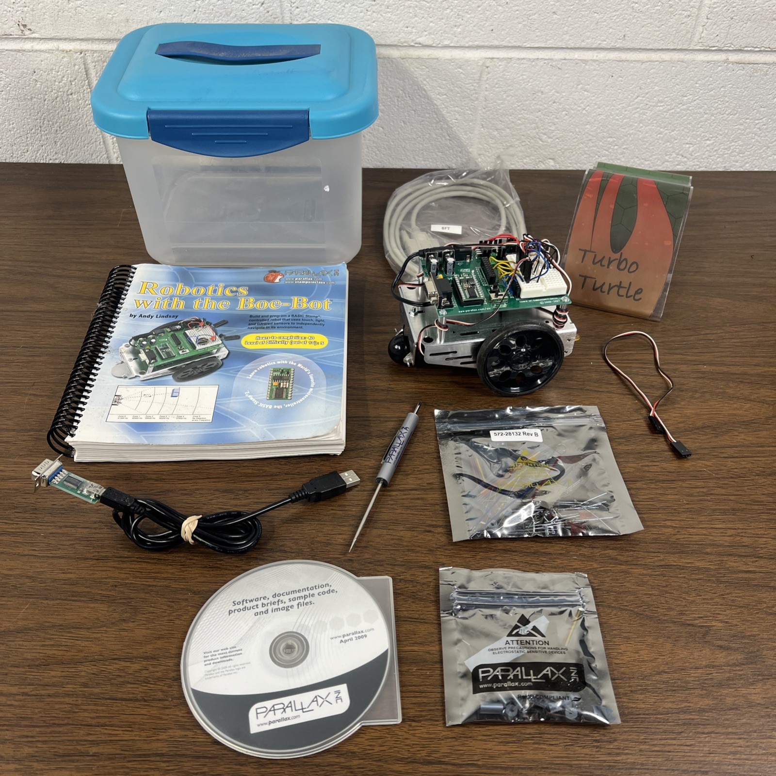 Parallax Boe Bot Robot Kit 28132 Serial With USB Adapter