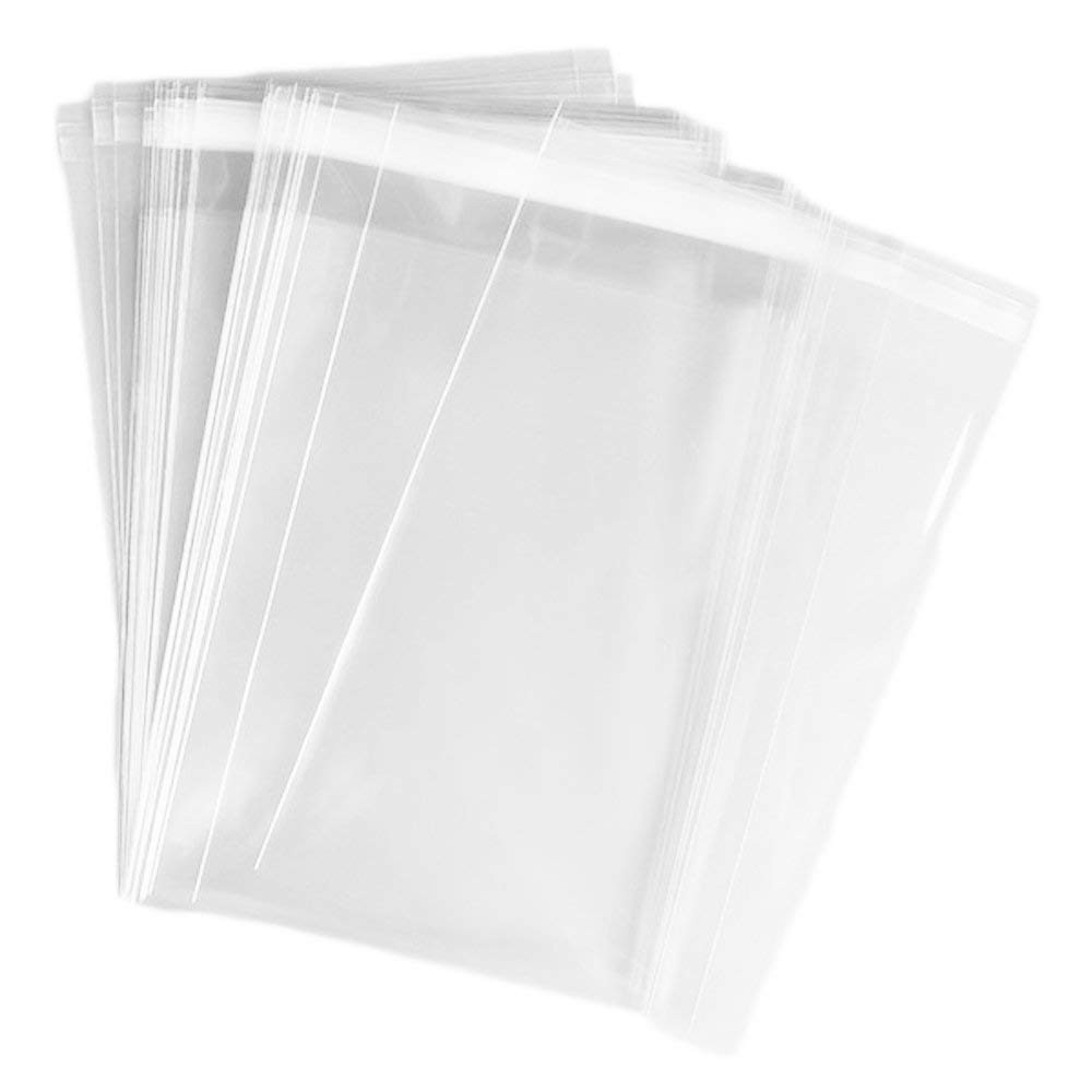 UNIQUEPACKING 100 Pcs 8 7/16 x 12 1/4 Clear Resealable Cello/Cellophane Bags