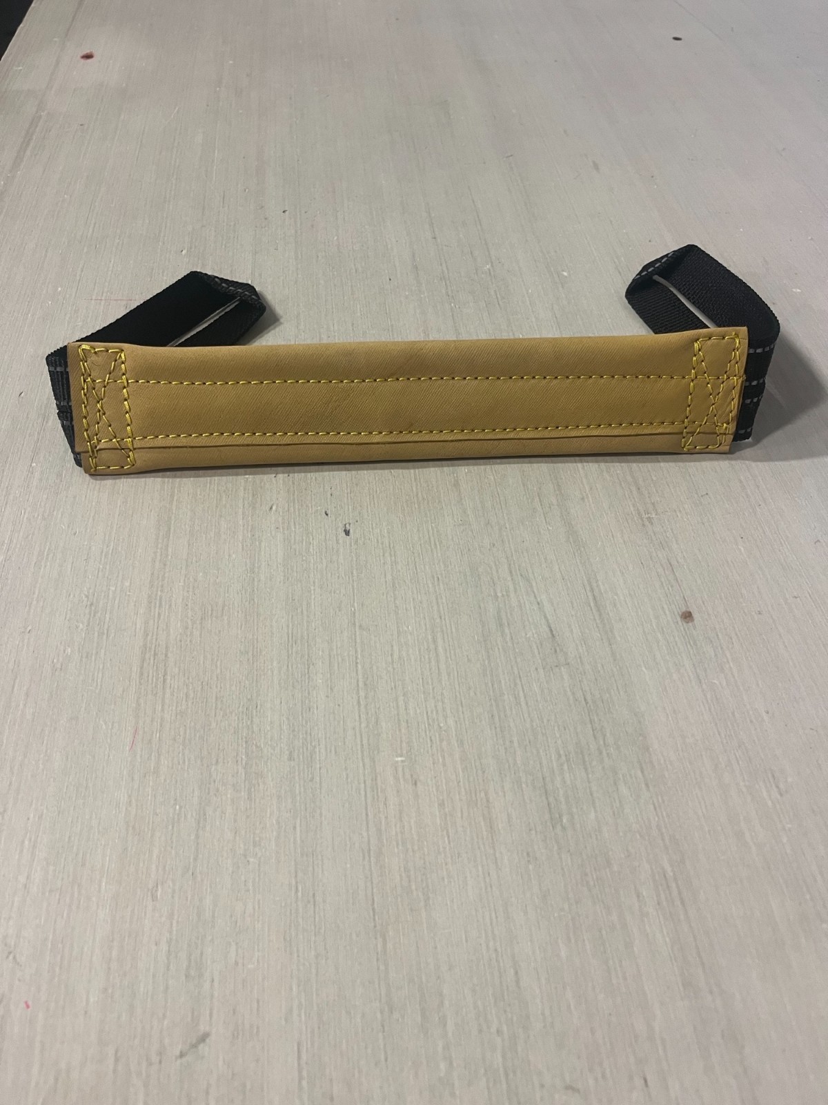 Flat Leather Tug Toy for dog training, 2 handles