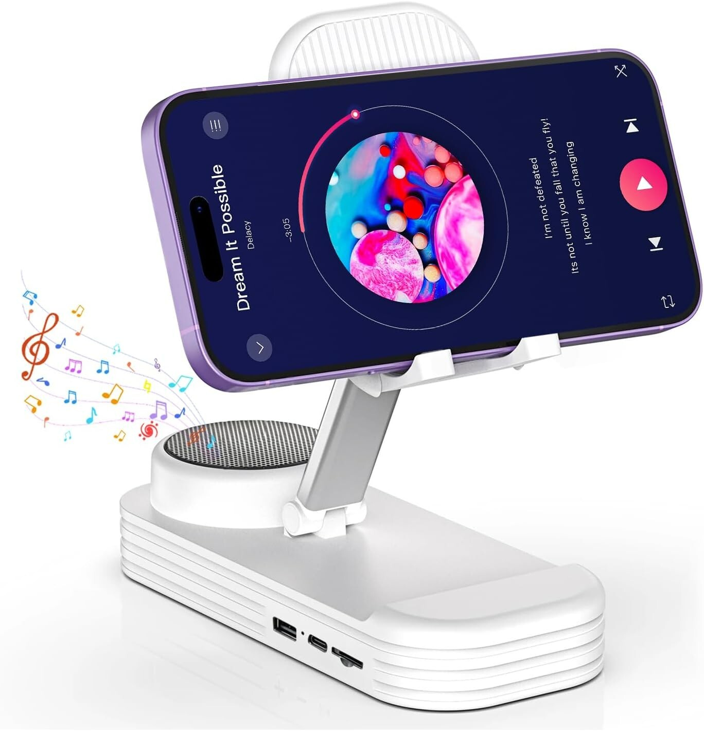 "Christmas Tech Gift for Men, Cell Phone Stand with Wireless Bluetooth Speaker a