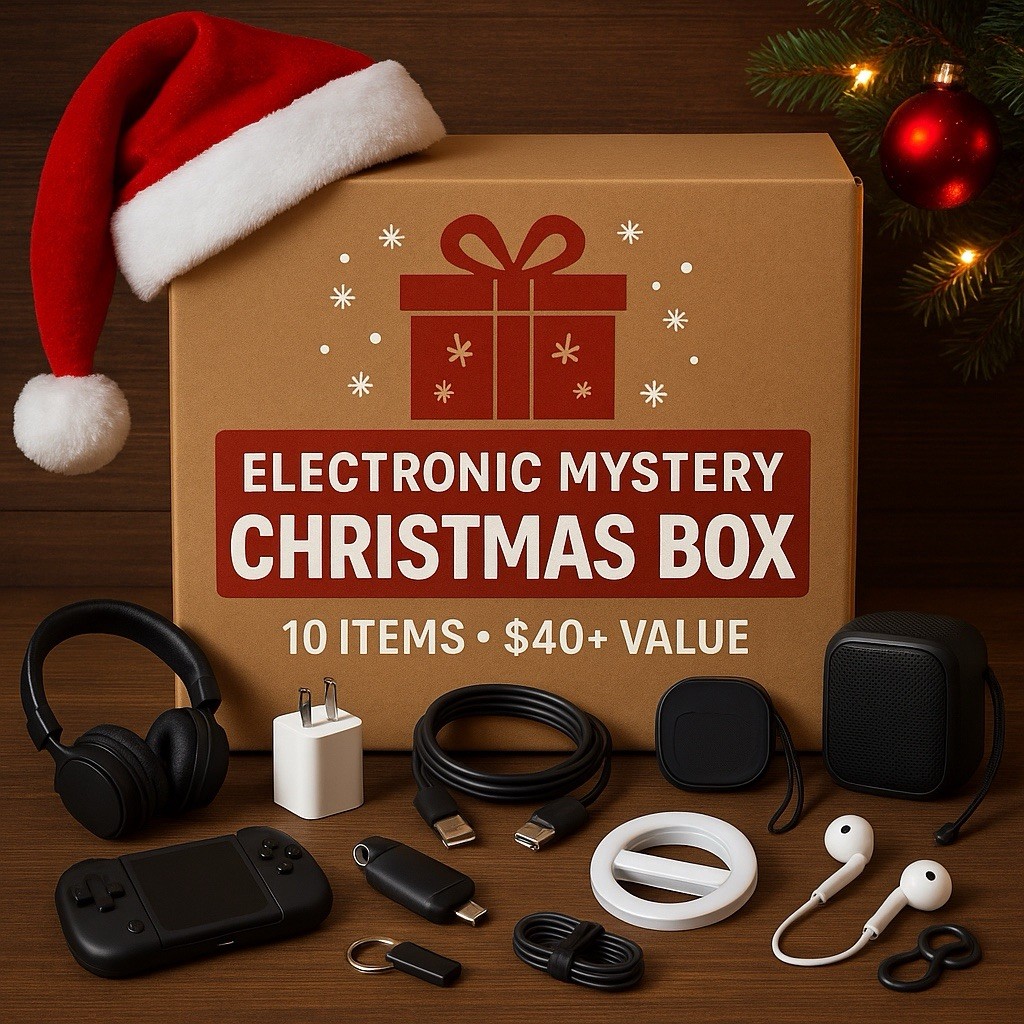 Electronic Mystery Box 10 Items Christmas Gift Tech Bundle | Stocking Stuffers