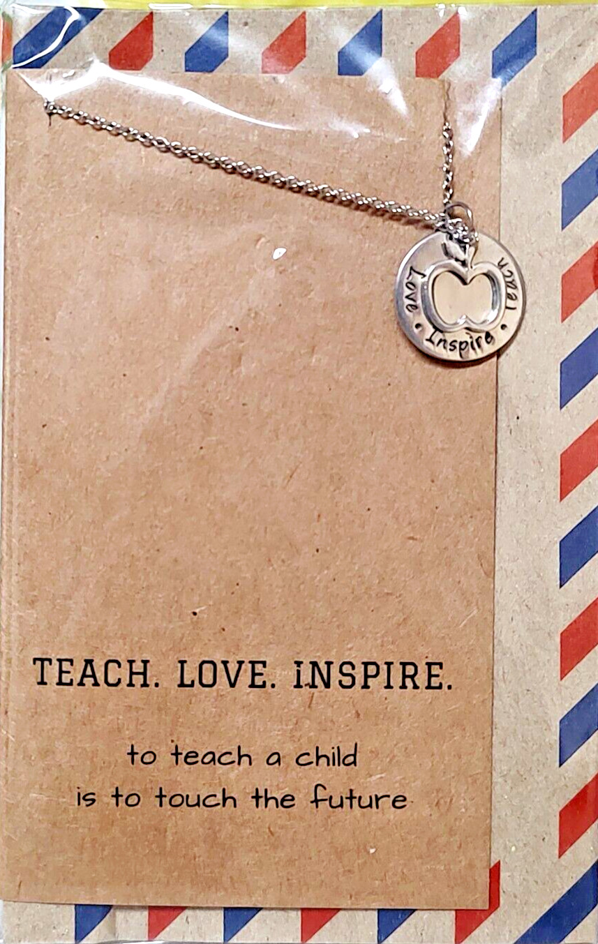 Elise Gifts for Teachers - Teach, Love, Inspire Necklace and Greeting Card