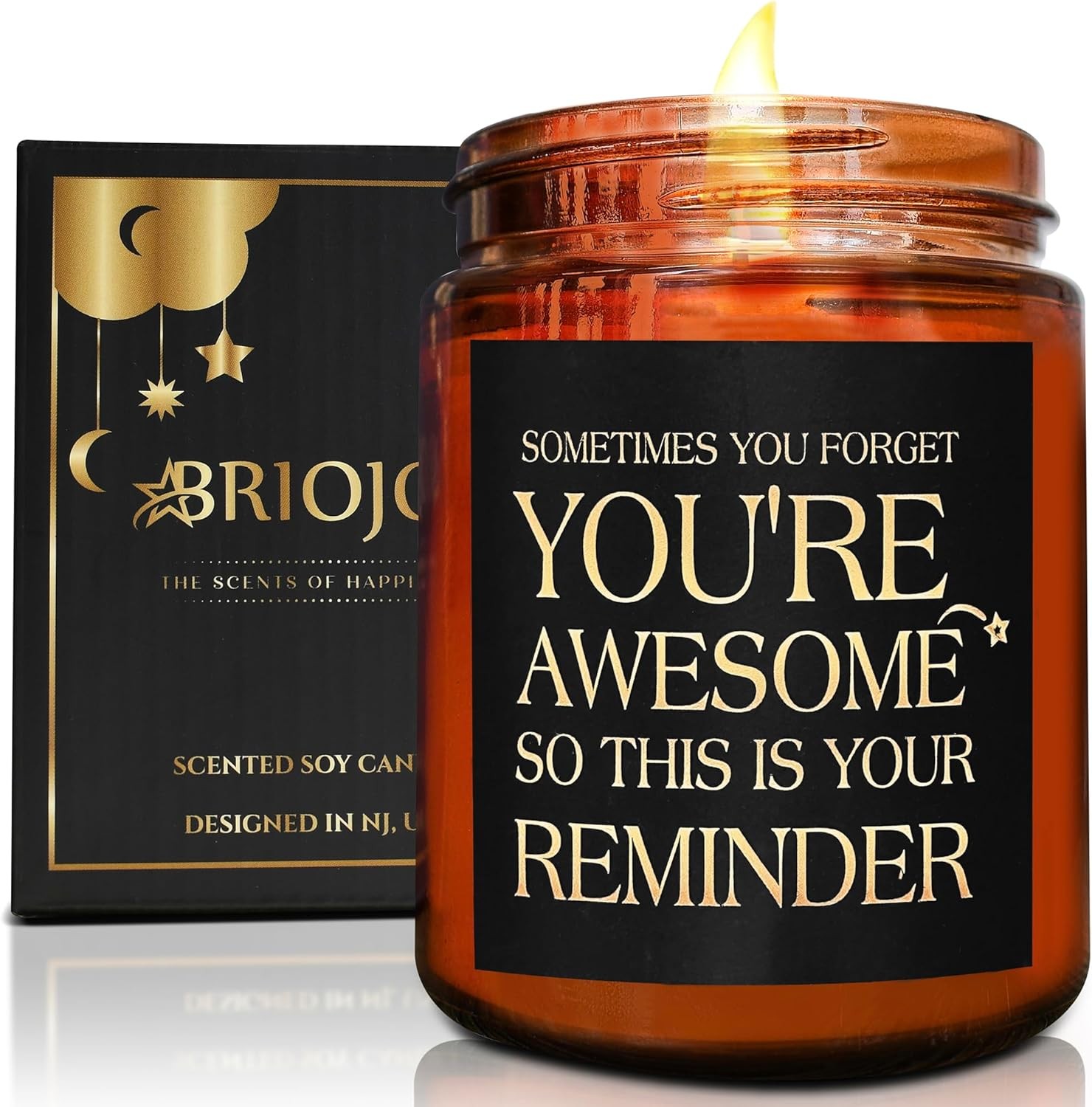 Gifts for Women, Men - Inspirational Relaxing Candle - Thank You are Awesome 