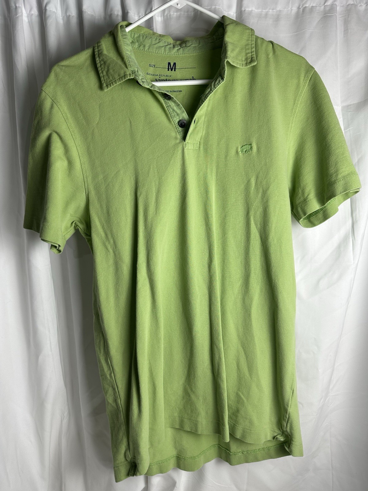 Banana Republic Green Vintage Men's Medium Polo Shirt Classic Casual Style Look