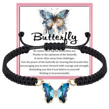 Butterfly Inspirational Christmas Birthday Gifts for Women Unique Adjustable Bea