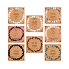 8Pcs Christian Gifts for Women Men, Inspirational Gifts Natural Stone Cross Brac