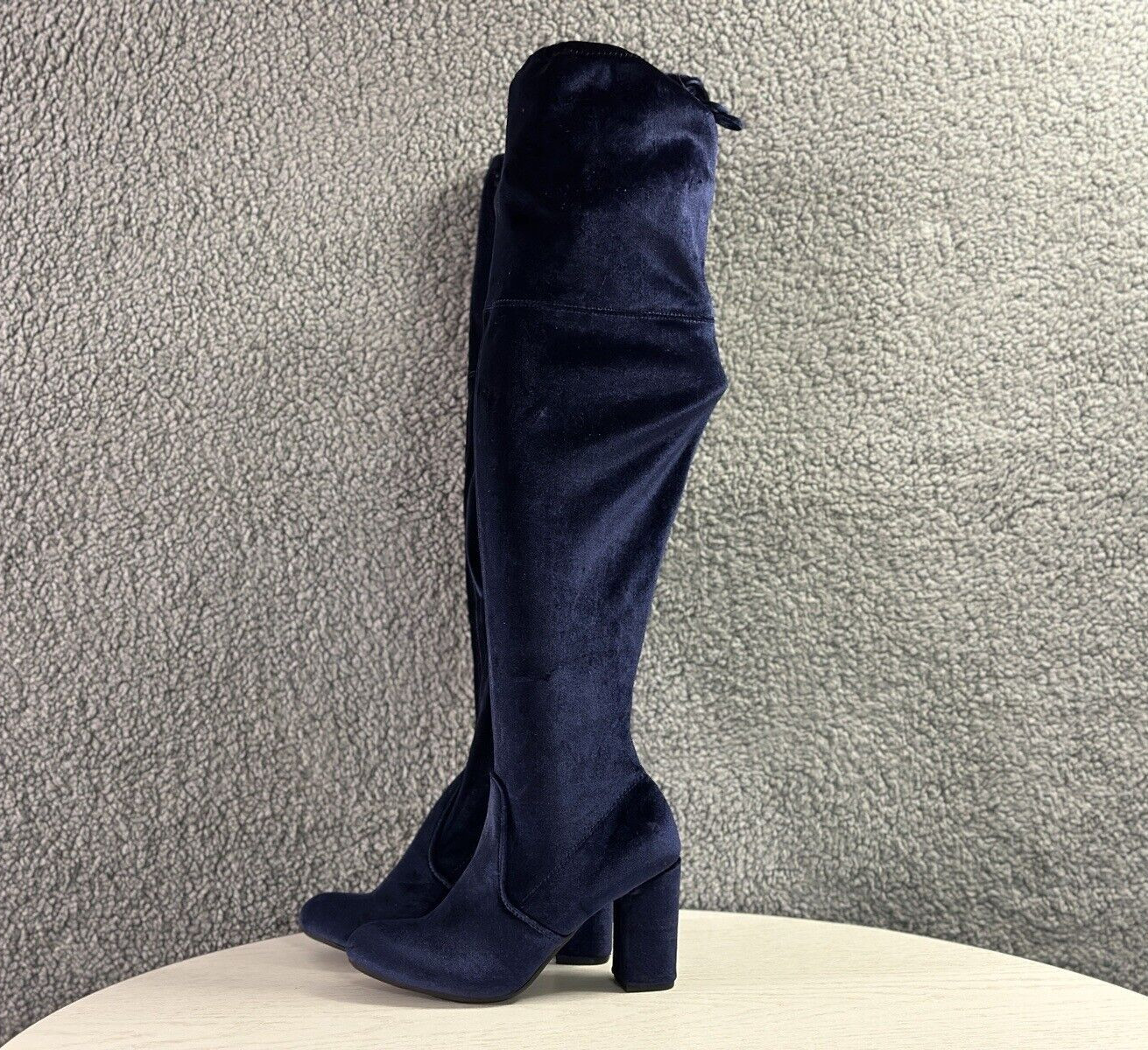 Candies Boots Womens 5.5 Blue Fashion Stylish Trendy Nightclub Sexy Lace Tie