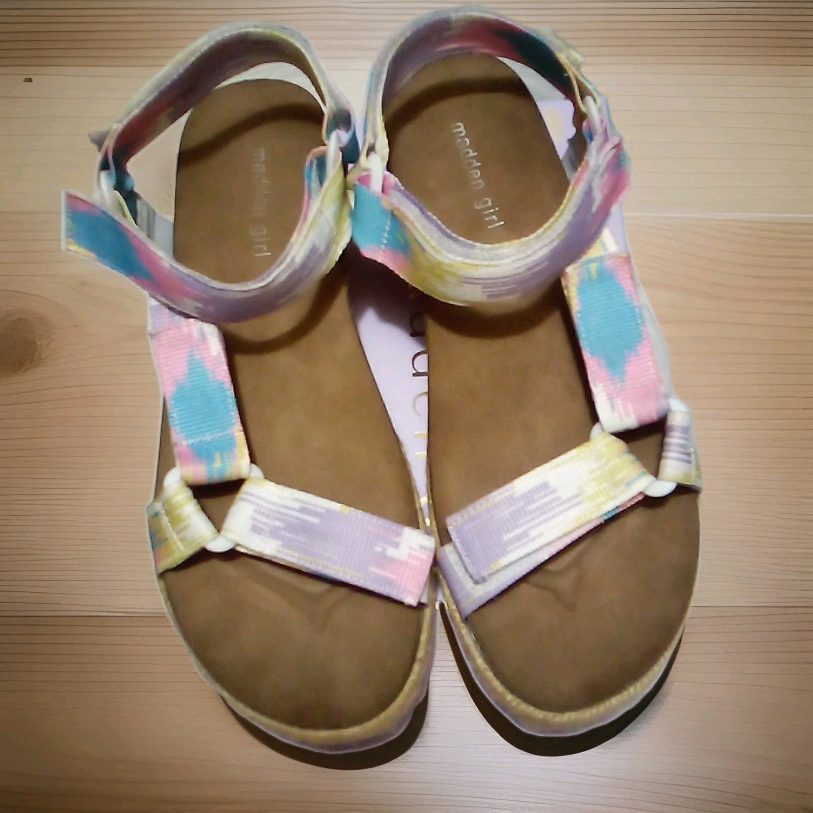 MADDEN GIRL Cambridge Sandals Platform Pastel Pink Blue Espadrilles US 9.5 M