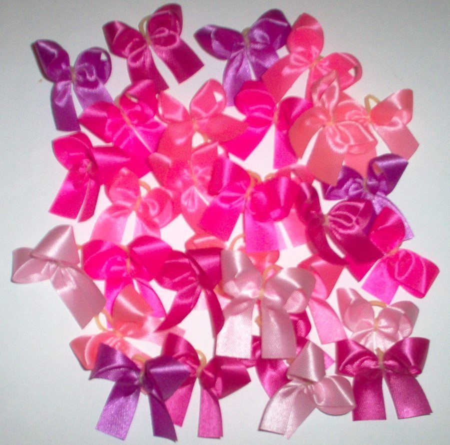 Dog Grooming Bows 30 small all Pink Solid Color Dog Bows Yorkie Shih tzu Maltese