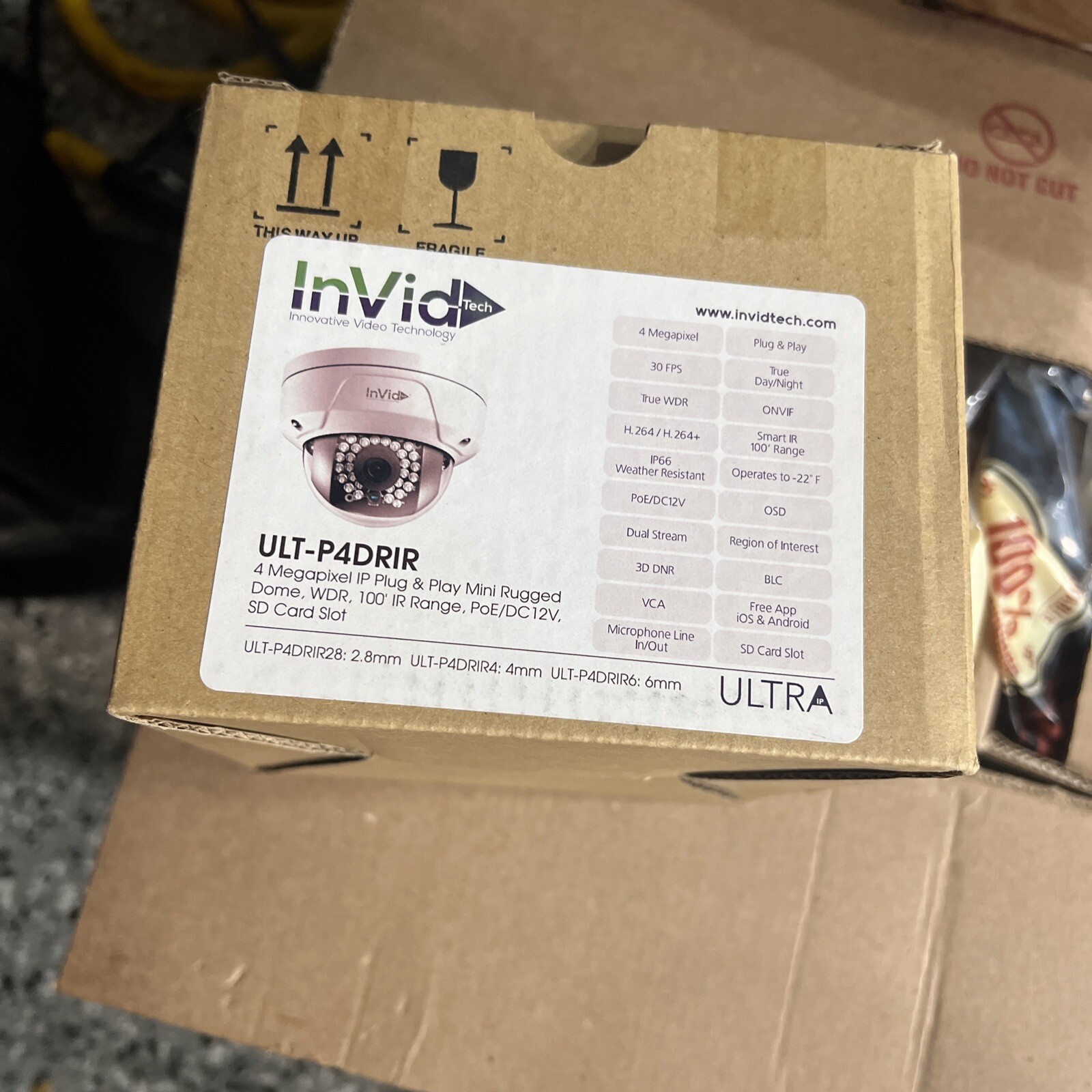 INVID TECH ULT-P4DRIR4 WHITE 4MP IP PLUG & PLAY IR  CAMERA 4.0mm ULTRA-p4drir