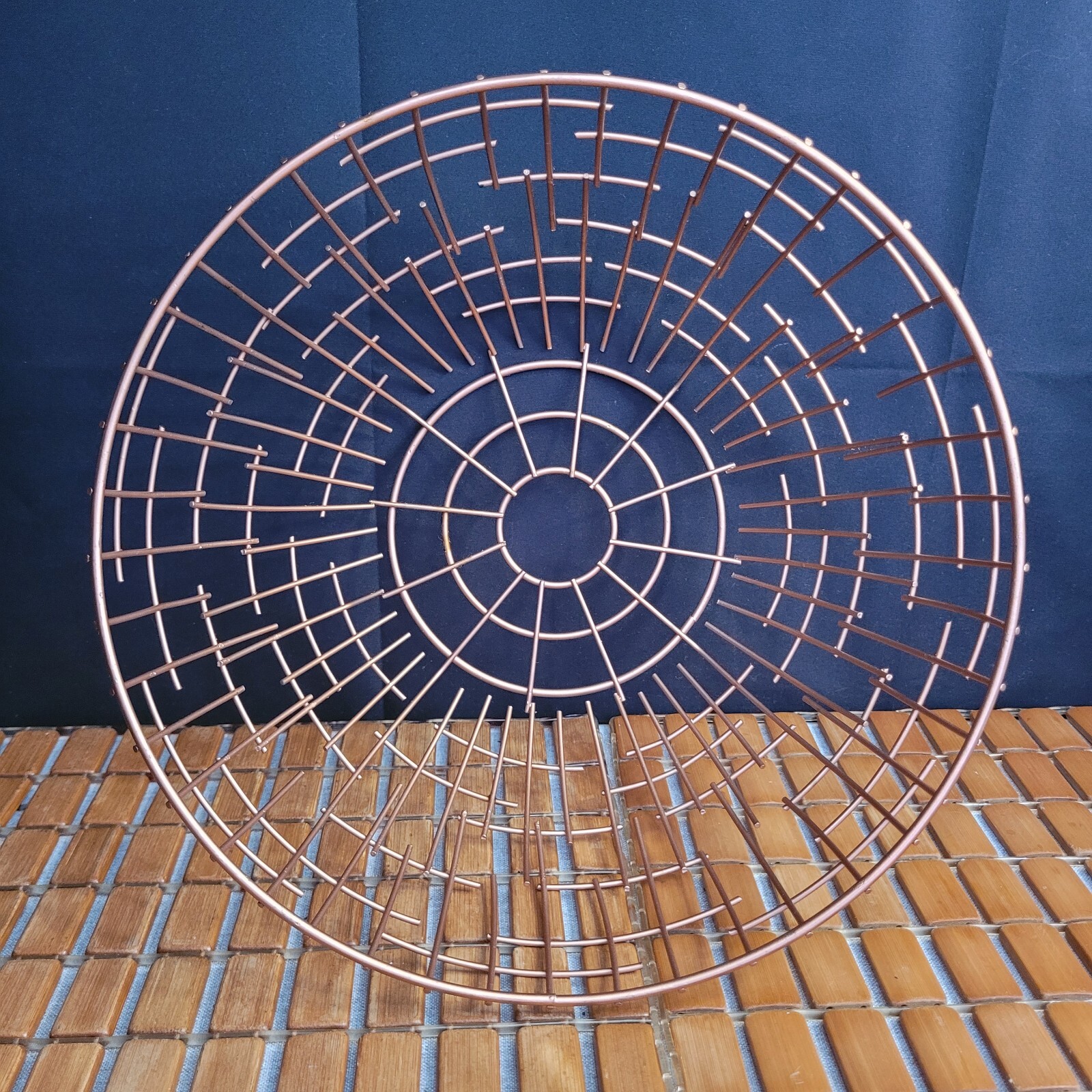 Copper Finish Wired Fruit Bowl Modern Design Durable Table Decor 11"x6"