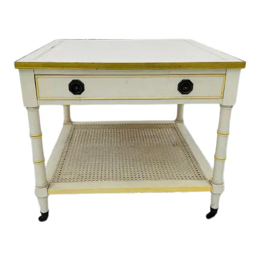 70's Hollywood Regency Style HS Interior Design Faux Bamboo End Table