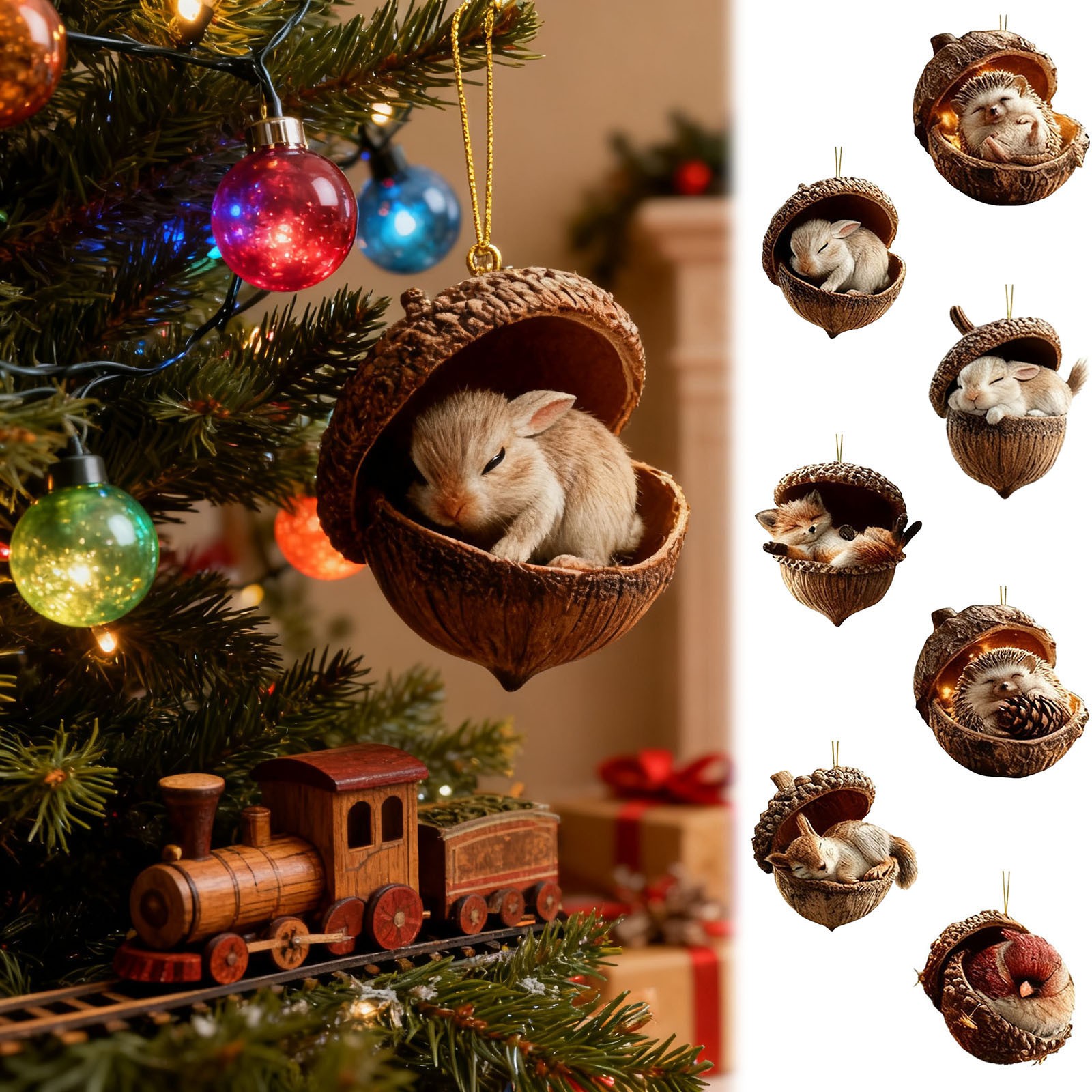 Animal – Cozy 6pcs Acrylic Cute Animal Hanging Nature Themed Home Animal Lovers