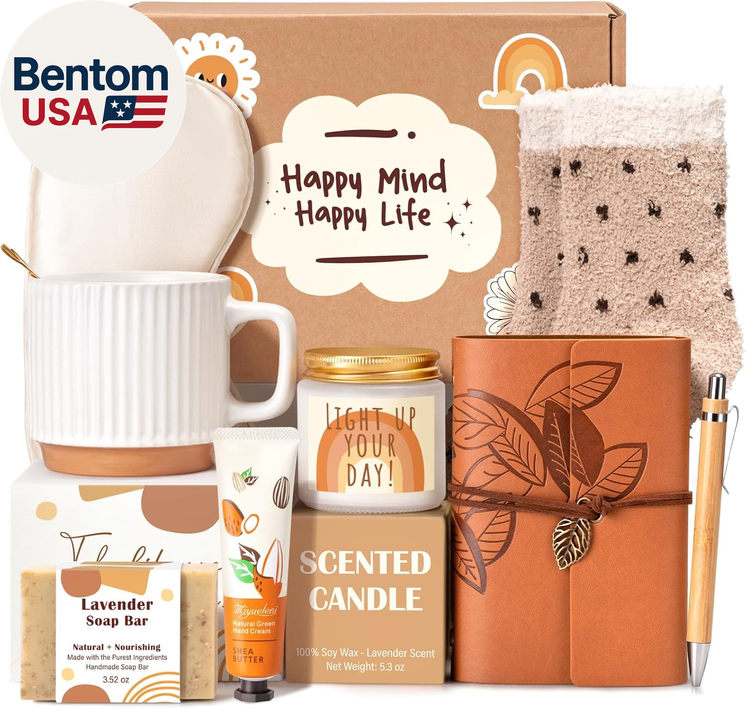 Gift Baskets for Women, 9Pcs Unique Happy Birthday Gifts for Women, Thank You Ba