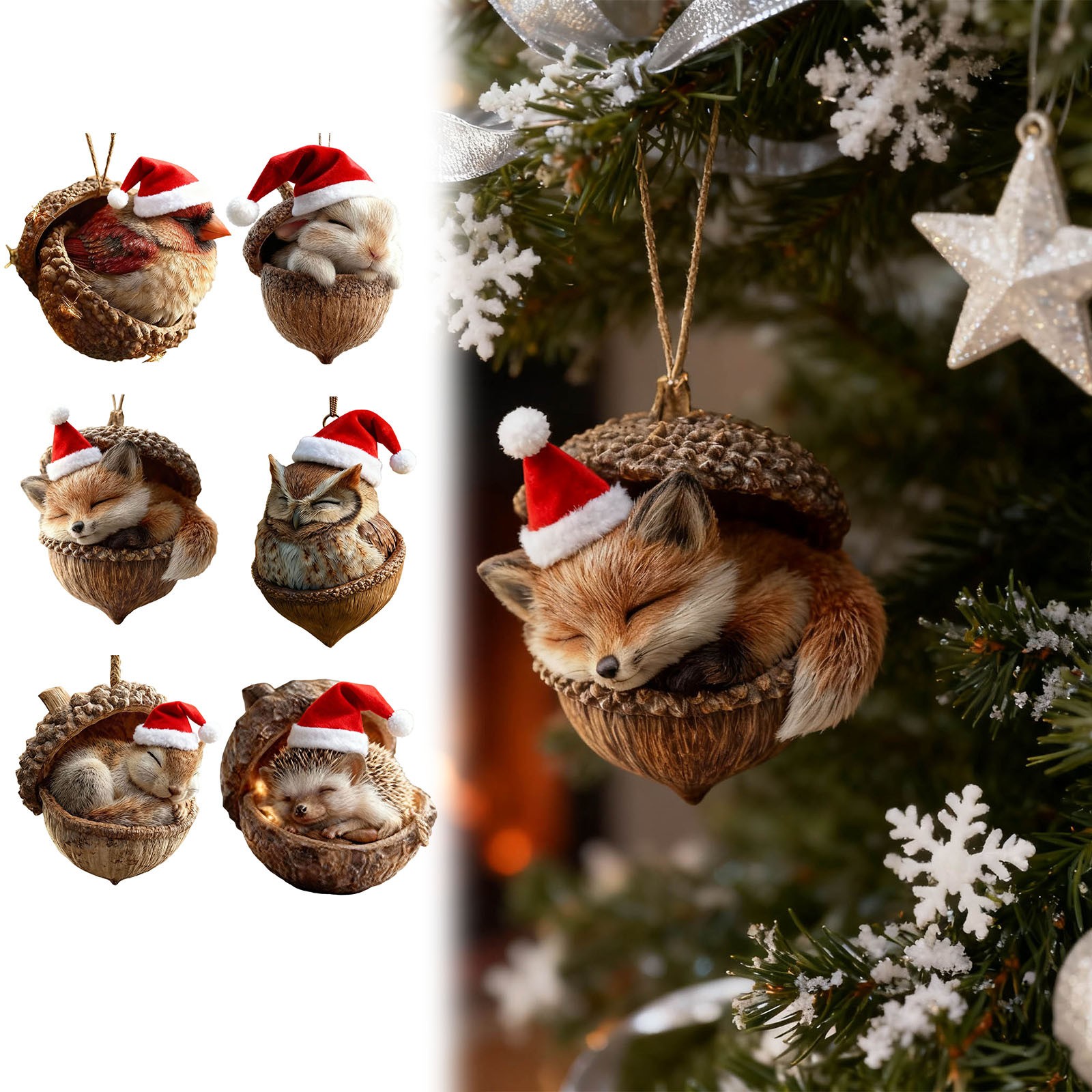 Animal – Cozy 6pcs Acrylic Cute Animal Hanging Nature Themed Home Animal Lovers