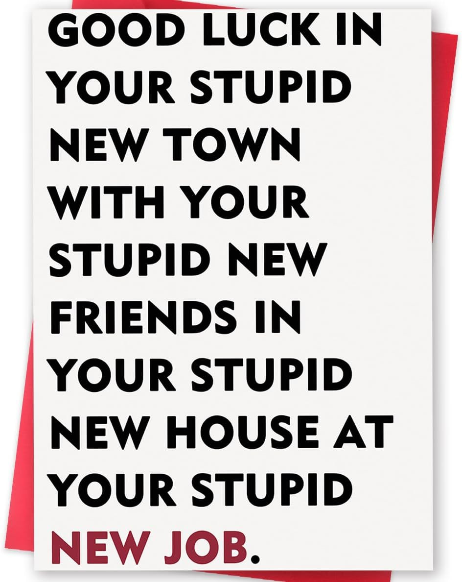 Funny Leaving Card for Him Her, Unique Going Away Gift for Friend Coworker Colle