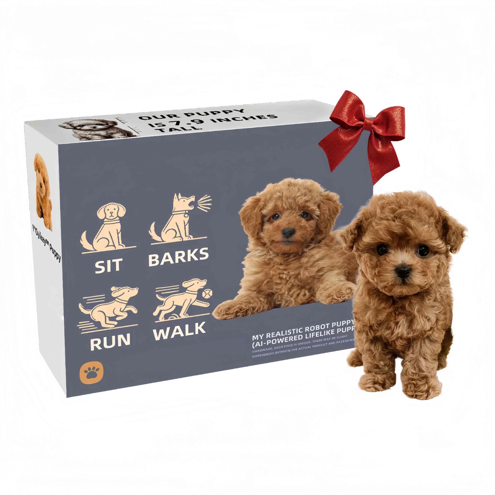 Nicco Robot Dog, Realistic Interactive Puppy - Walks, Barks, Wags Tail (Teddy)