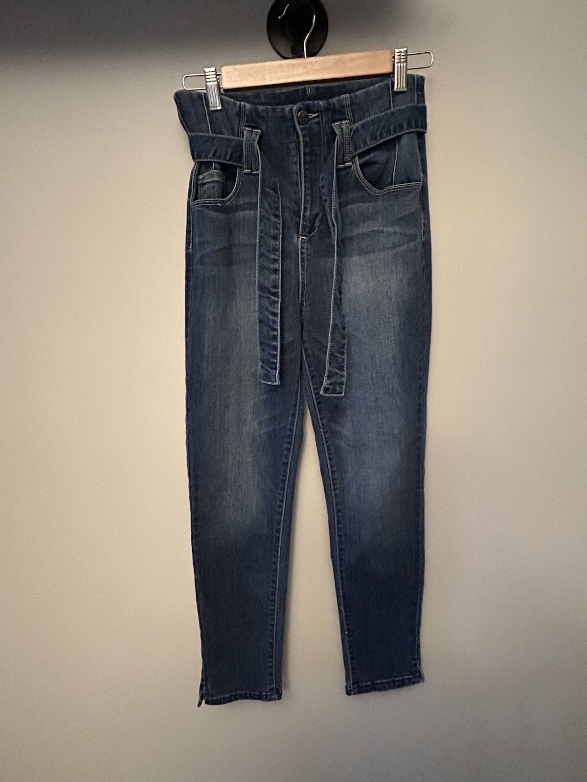 Watch L.A. Premium Denim Belted Jeans Size 9 NWOT