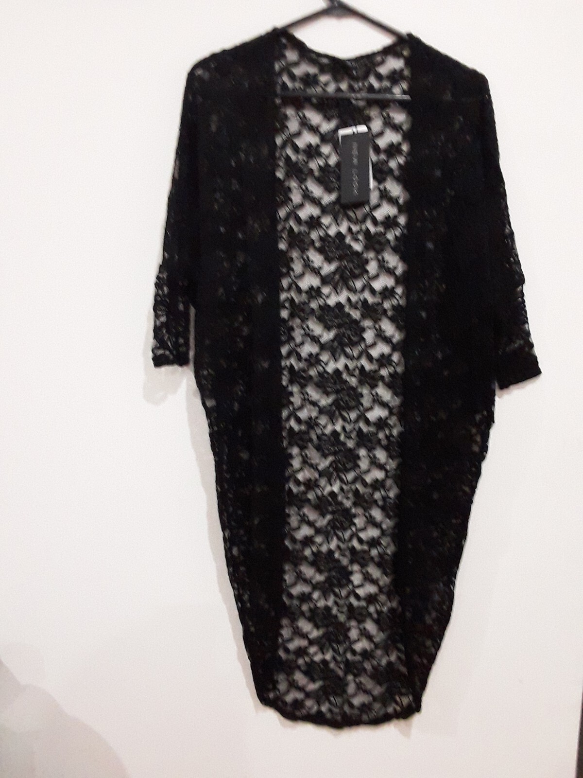 New Look   Open Jacket  Throw  Womens  Size 6  Black Lace  Evening Party  New
