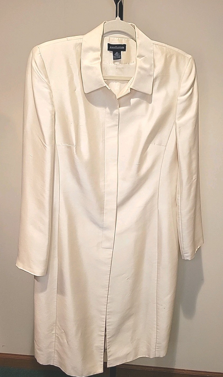 Ann Taylor 100% Silk Formal, Evening Dress Coat Size 10 Old Money Look Stunning