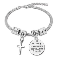 Inspirational Religious Gifts for Women Jewelry Bracelet Psalm 46:5 Bible Verse