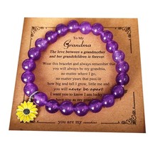 Sunflower Purple Agate Bracelet，Inspirational Gifts for Women,Women's Inspired B