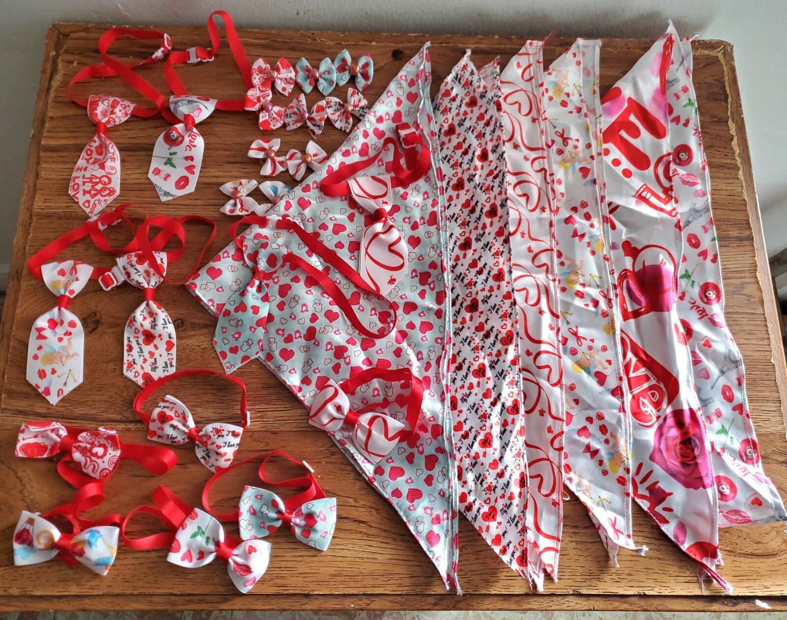 Lot of Pet Elastic Hair Bows / Scarves / Ties Assorted Styles for Small Dog Cat 