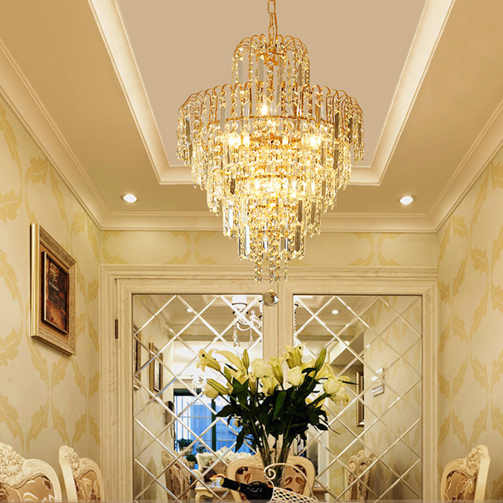 Luxury Crystal Chandelier Modern Ceiling Light Lamp Pendant Fixture Lighting NEW
