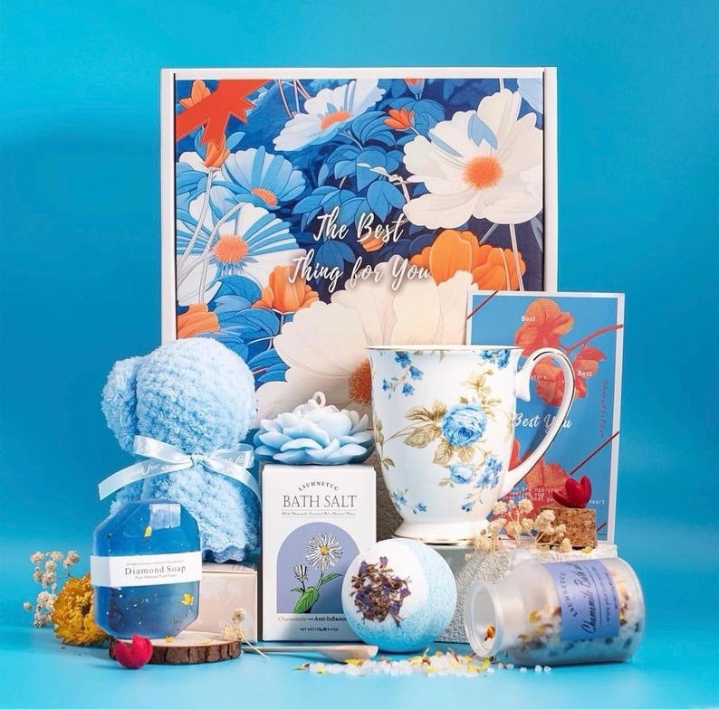 Unique Spa Gift Box For Self Care - Blue Bundle Man/Woman